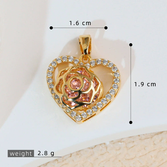 Jewelry Pendant Earrings Bracelet Necklace Accessories Retro Heart Shape Copper Electroplated