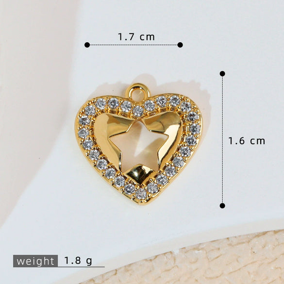 Jewelry Pendant Earrings Bracelet Necklace Accessories Retro Heart Shape Copper Electroplated