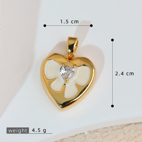 Jewelry Pendant Earrings Bracelet Necklace Accessories Retro Heart Shape Copper Electroplated