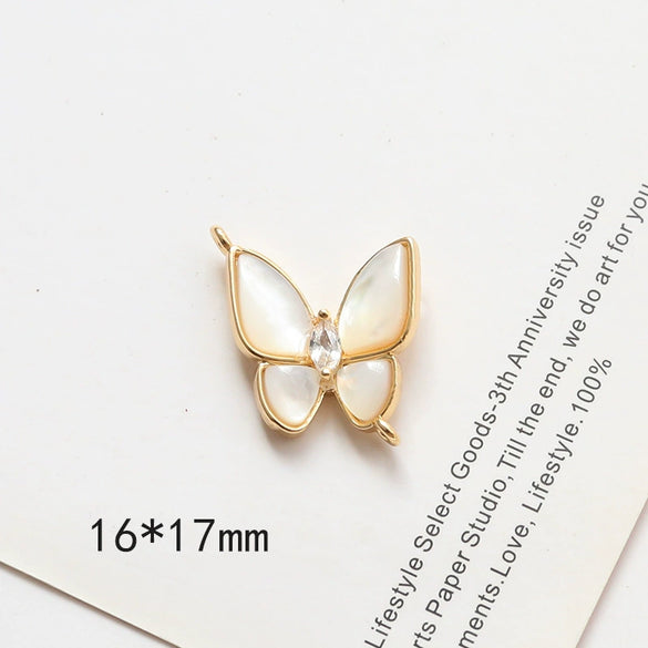 Jewelry Pendant Earrings Necklace Copperclad Gold Inlaid Acrylic Imitation Motherofpearl Butterfly Moon Gourd Diy Handmade Electroplated Geometric Style