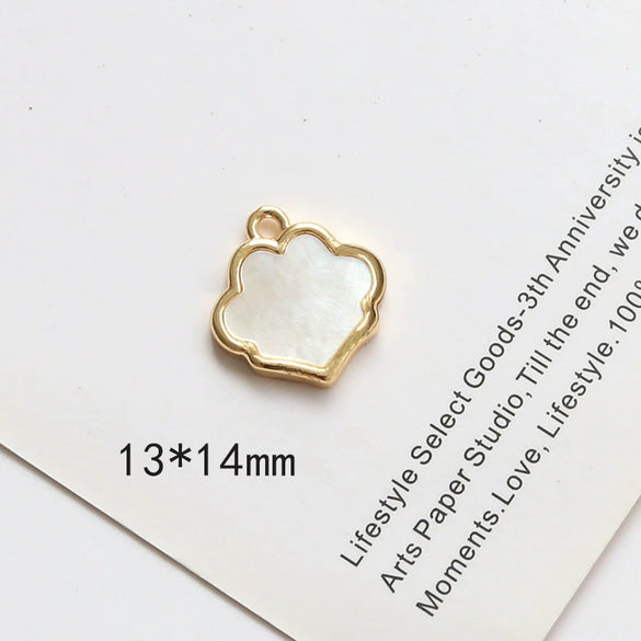 Jewelry Pendant Earrings Necklace Copperclad Gold Inlaid Acrylic Imitation Motherofpearl Butterfly Moon Gourd Diy Handmade Electroplated Geometric Style