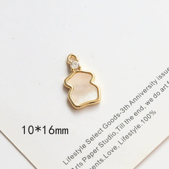 Jewelry Pendant Earrings Necklace Copperclad Gold Inlaid Acrylic Imitation Motherofpearl Butterfly Moon Gourd Diy Handmade Electroplated Geometric Style