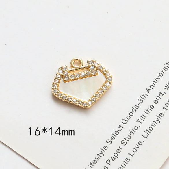 Jewelry Pendant Earrings Necklace Copperclad Gold Inlaid Acrylic Imitation Motherofpearl Butterfly Moon Gourd Diy Handmade Electroplated Geometric Style
