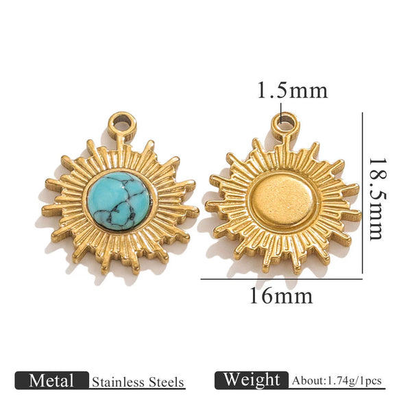 Jewelry Pendant Marine Series Stainless Steel Electroplated Seahorse Crab
