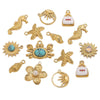 Jewelry Pendant Marine Series Stainless Steel Electroplated Seahorse Crab