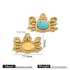 Jewelry Pendant Marine Series Stainless Steel Electroplated Seahorse Crab