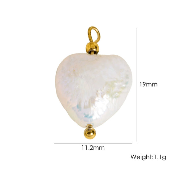 Jewelry Pendant Natural Stone Pearl Stainless Steel Geometric Electroplated Handmade