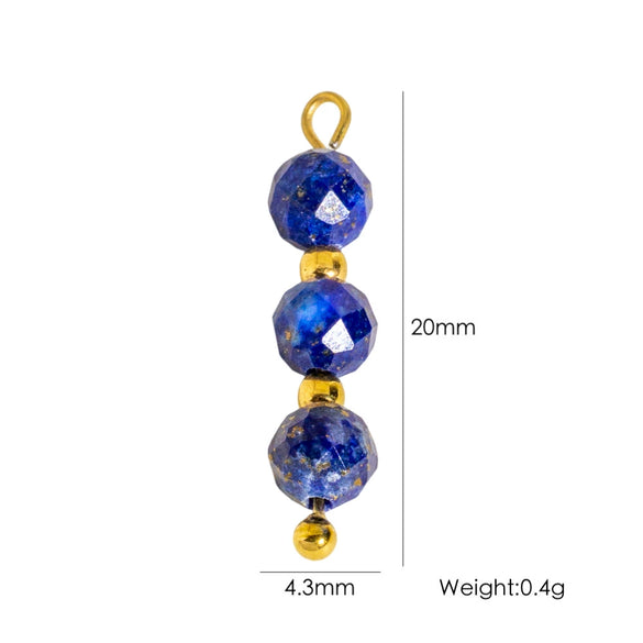 Jewelry Pendant Natural Stone Pearl Stainless Steel Geometric Electroplated Handmade