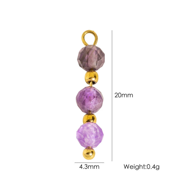 Jewelry Pendant Natural Stone Pearl Stainless Steel Geometric Electroplated Handmade
