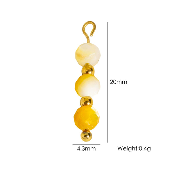 Jewelry Pendant Natural Stone Pearl Stainless Steel Geometric Electroplated Handmade