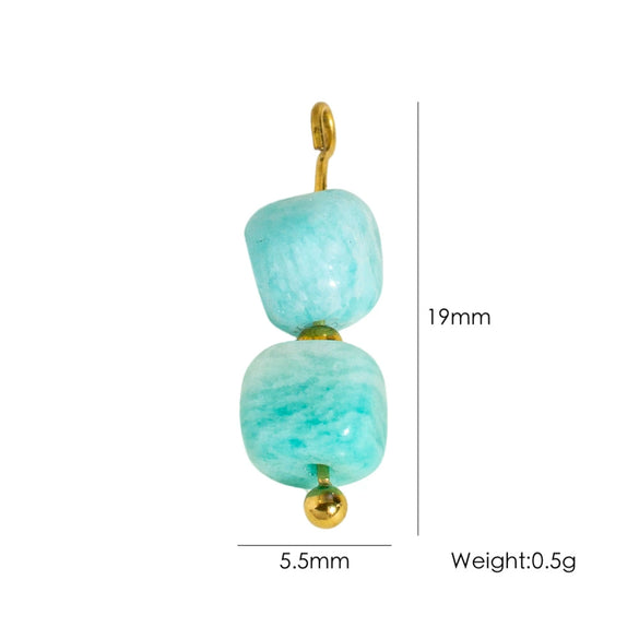 Jewelry Pendant Natural Stone Pearl Stainless Steel Geometric Electroplated Handmade