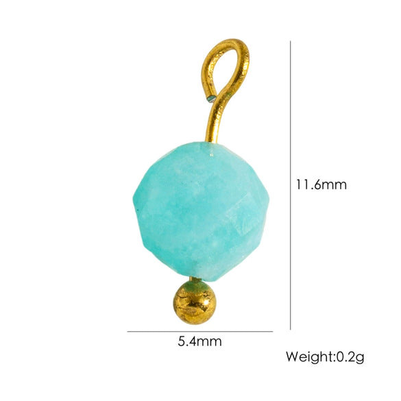 Jewelry Pendant Natural Stone Pearl Stainless Steel Geometric Electroplated Handmade