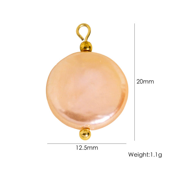 Jewelry Pendant Natural Stone Pearl Stainless Steel Geometric Electroplated Handmade