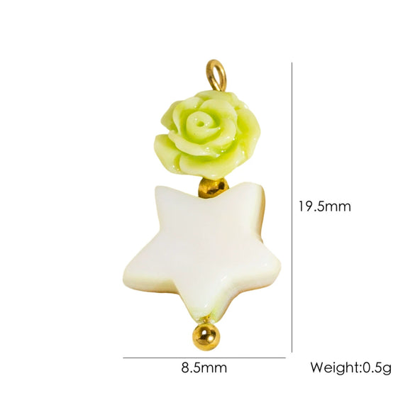 Jewelry Pendant Natural Stone Pearl Stainless Steel Geometric Electroplated Handmade