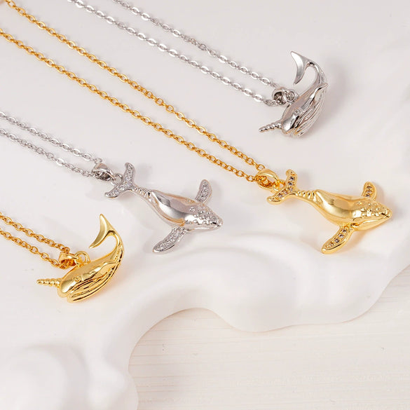 Jewelry Pendant Necklace Copper Animal Zodiac Real Gold Plated Light Luxury Style