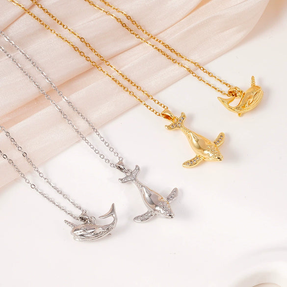 Jewelry Pendant Necklace Copper Animal Zodiac Real Gold Plated Light Luxury Style