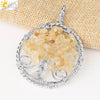 Jewelry Pendant Necklace Handmade Agate Colorful Stone Winding Wax Rope White Plated