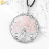 Jewelry Pendant Necklace Handmade Agate Colorful Stone Winding Wax Rope White Plated