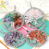 Jewelry Pendant Necklace Handmade Agate Colorful Stone Winding Wax Rope White Plated