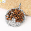 Jewelry Pendant Necklace Handmade Agate Colorful Stone Winding Wax Rope White Plated