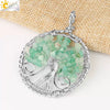 Jewelry Pendant Necklace Handmade Agate Colorful Stone Winding Wax Rope White Plated