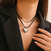 Jewelry Pendant Necklace Heart Shaped Copper Plastic Resin Flannel Electroplating