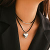 Jewelry Pendant Necklace Heart Shaped Copper Plastic Resin Flannel Electroplating