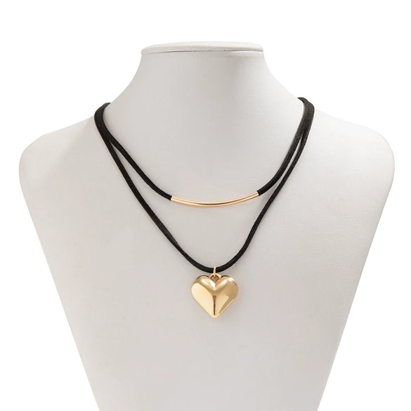 Jewelry Pendant Necklace Heart Shaped Copper Plastic Resin Flannel Electroplating
