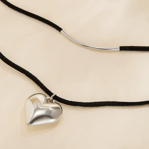 Jewelry Pendant Necklace Heart Shaped Copper Plastic Resin Flannel Electroplating