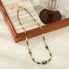 Jewelry Pendant Necklace Stainless Steel Tiger Eye Stone Shell Copper Blue Geometric Pattern Handmade