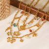Jewelry Pendant Necklace Stainless Steel Titanium Steel Tassel Flower Bow Heart Animal Zodiac Geometric Electroplating