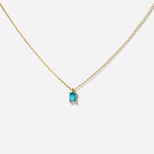 Jewelry Pendant Necklace Women Copper Zircon Geometric Plated 18K Real Gold Color Retaining