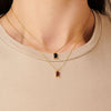 Jewelry Pendant Necklace Women Copper Zircon Geometric Plated 18K Real Gold Color Retaining