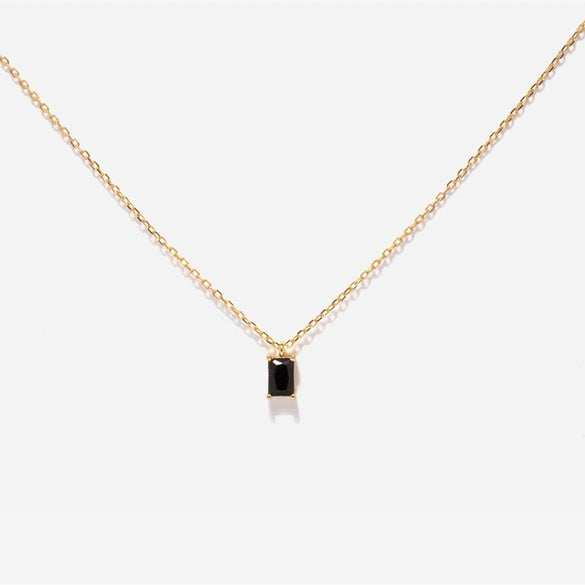 Jewelry Pendant Necklace Women Copper Zircon Geometric Plated 18K Real Gold Color Retaining