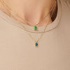 Jewelry Pendant Necklace Women Copper Zircon Geometric Plated 18K Real Gold Color Retaining