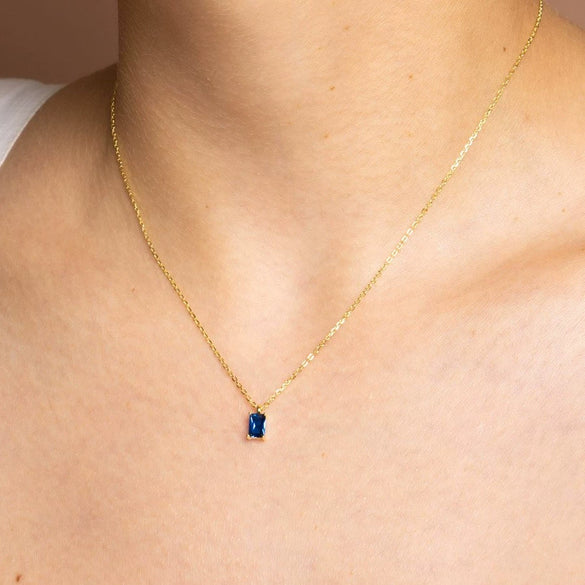 Jewelry Pendant Necklace Women Copper Zircon Geometric Plated 18K Real Gold Color Retaining