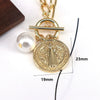 Jewelry Pendant Ring Necklace Copper Mixed Gemstone Inlay Geometric Round Electroplating Cuban Chain