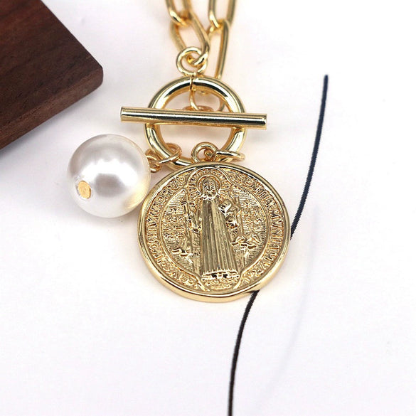 Jewelry Pendant Ring Necklace Copper Mixed Gemstone Inlay Geometric Round Electroplating Cuban Chain