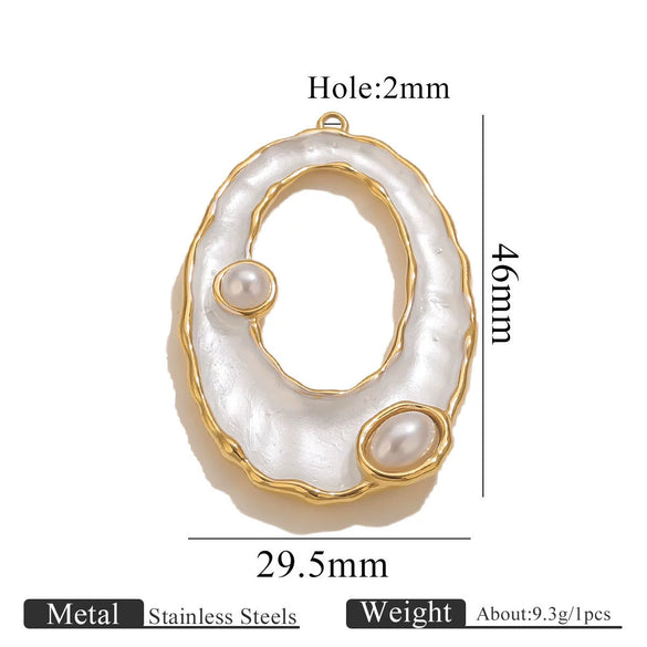 Jewelry Pendant Stainless Steel Conch Starfish Oval Electroplating