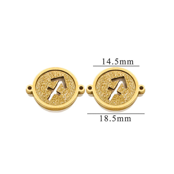Jewelry Pendant Stainless Steel Constellation Double Hole Round Electroplating Design