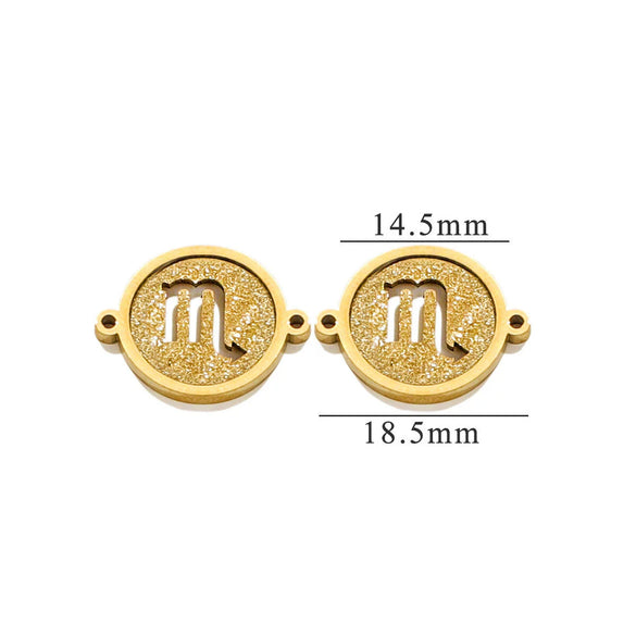 Jewelry Pendant Stainless Steel Constellation Double Hole Round Electroplating Design