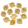 Jewelry Pendant Stainless Steel Constellation Double Hole Round Electroplating Design