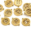 Jewelry Pendant Stainless Steel Constellation Double Hole Round Electroplating Design