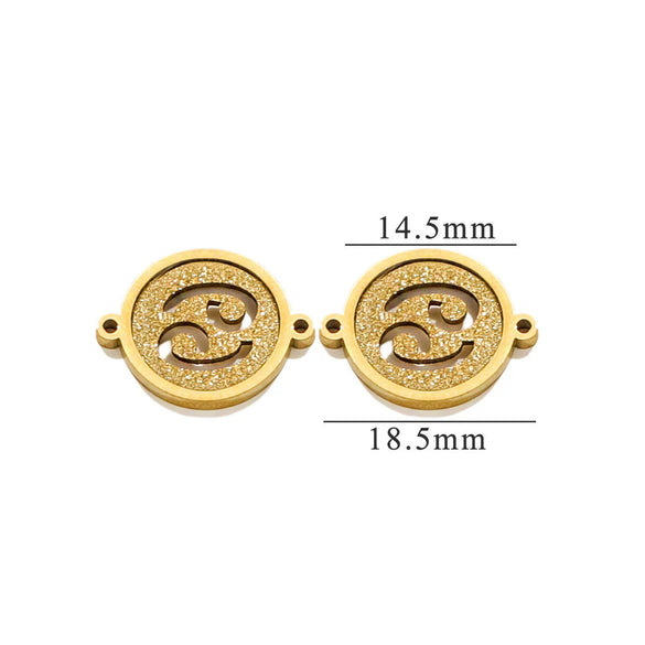 Jewelry Pendant Stainless Steel Constellation Double Hole Round Electroplating Design