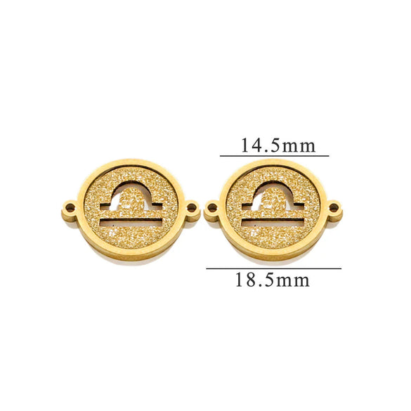 Jewelry Pendant Stainless Steel Constellation Double Hole Round Electroplating Design
