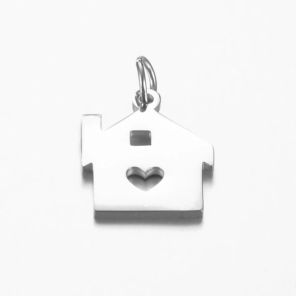 Jewelry Pendant Stainless Steel Heart House Cut Out Wings Polished Electroplated