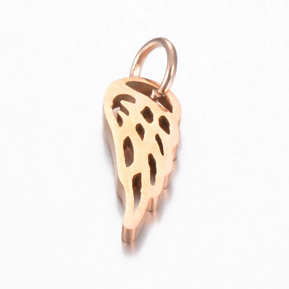Jewelry Pendant Stainless Steel Heart House Cut Out Wings Polished Electroplated