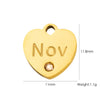 Jewelry Pendant Stainless Steel Heart Shaped Electroplated With Birthstone Pattern