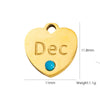 Jewelry Pendant Stainless Steel Heart Shaped Electroplated With Birthstone Pattern
