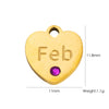 Jewelry Pendant Stainless Steel Heart Shaped Electroplated With Birthstone Pattern